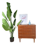 Small mid-century modern chest of drawers with four drawers – Scandinavian design in teak, 1960s