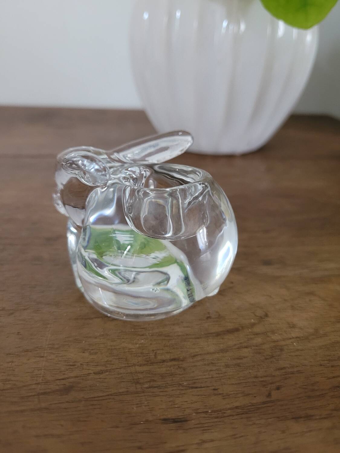 Small crystal rabbit candle holder
