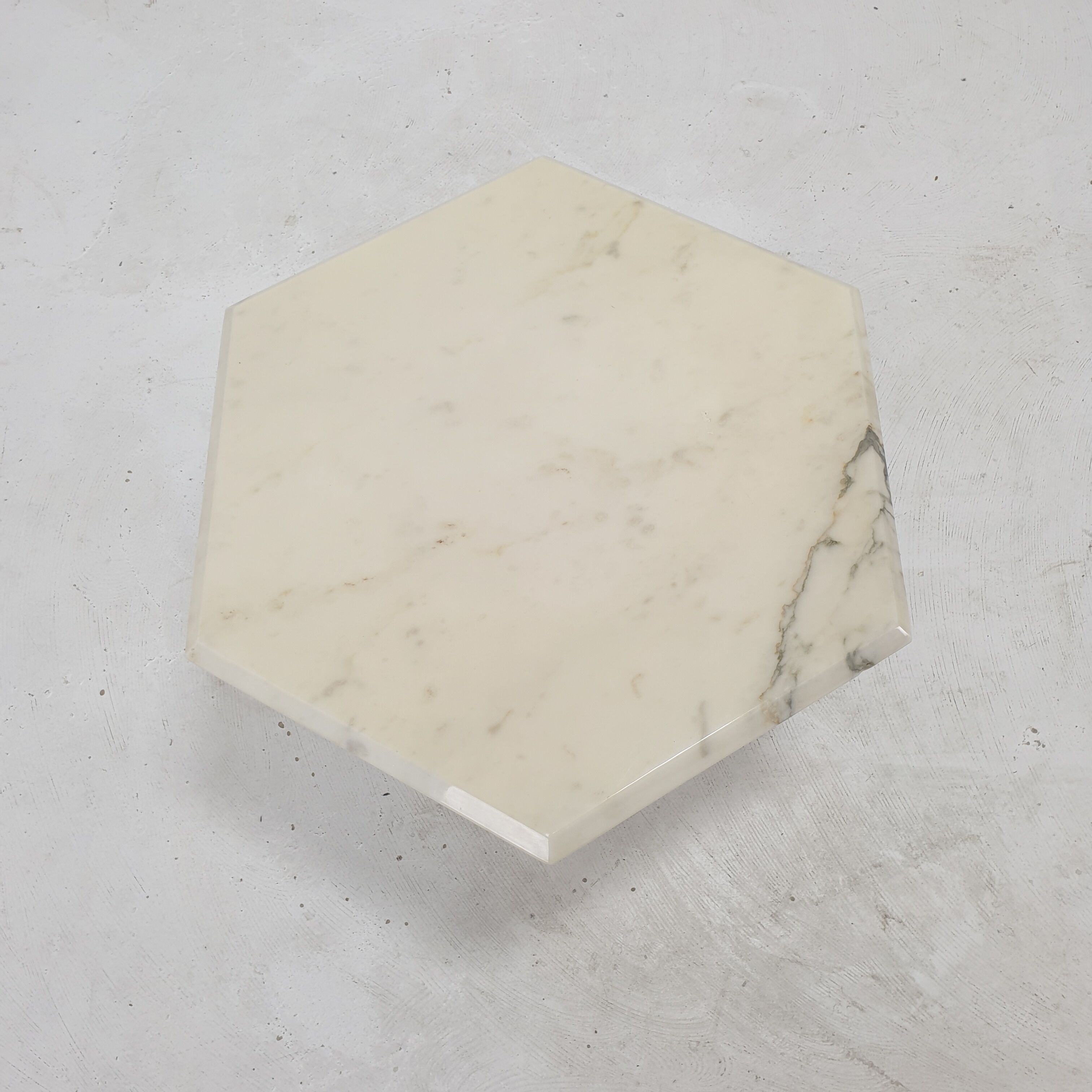 Set of 3 Italian Carrara Marble Side Tables, 1980s