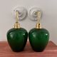 Paire d’appliques murales en opaline verte