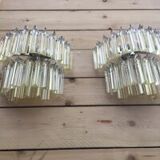 Transparent “Triedro” Murano glass wall sconce