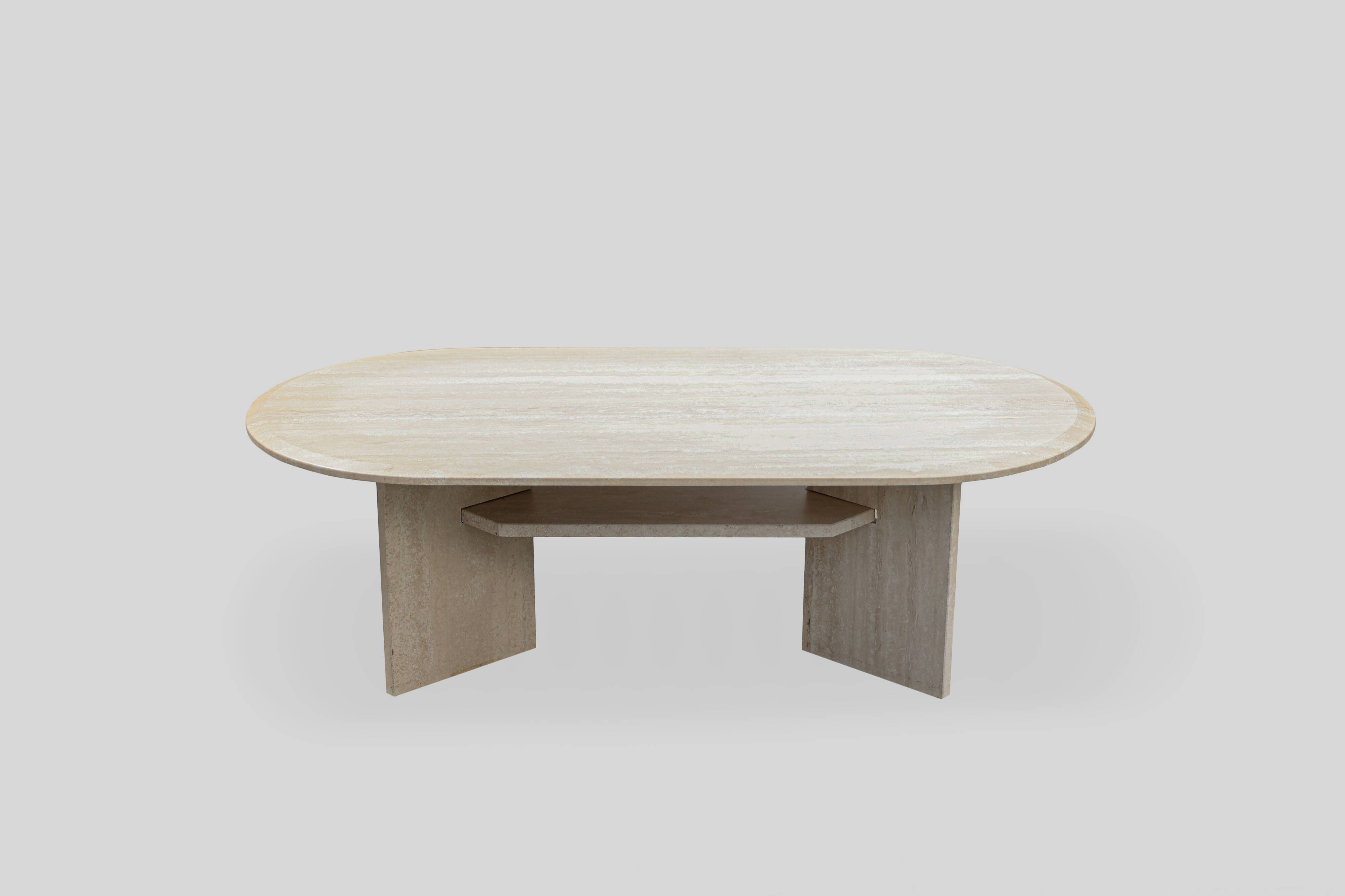 Vintage Italian Travertine Coffee Table, 1970s.