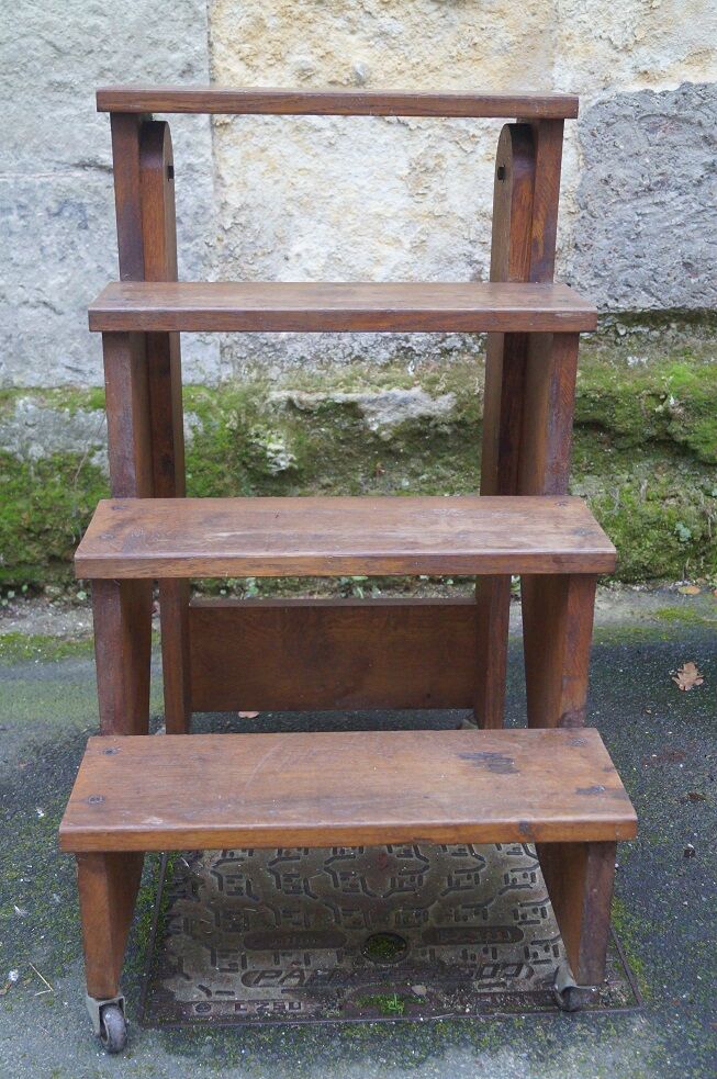 Oak library ladder 1950
