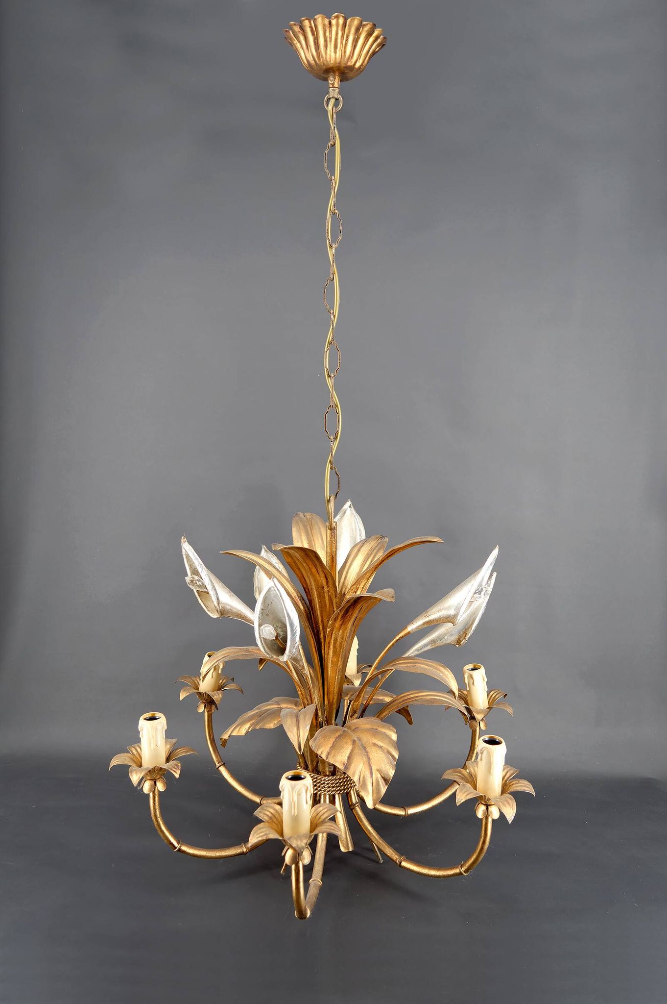 “Calla Lily” Chandelier by Hans Kögl, Hollywood Regency, c. 1970,