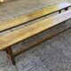 Solid oak farmhouse bench 220cm for rustic farmhouse table 1950