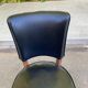 Vintage Art Deco Chair / 1950s – Wood & Black Faux Leather