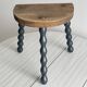 Antique wooden tripod stool with turned legs