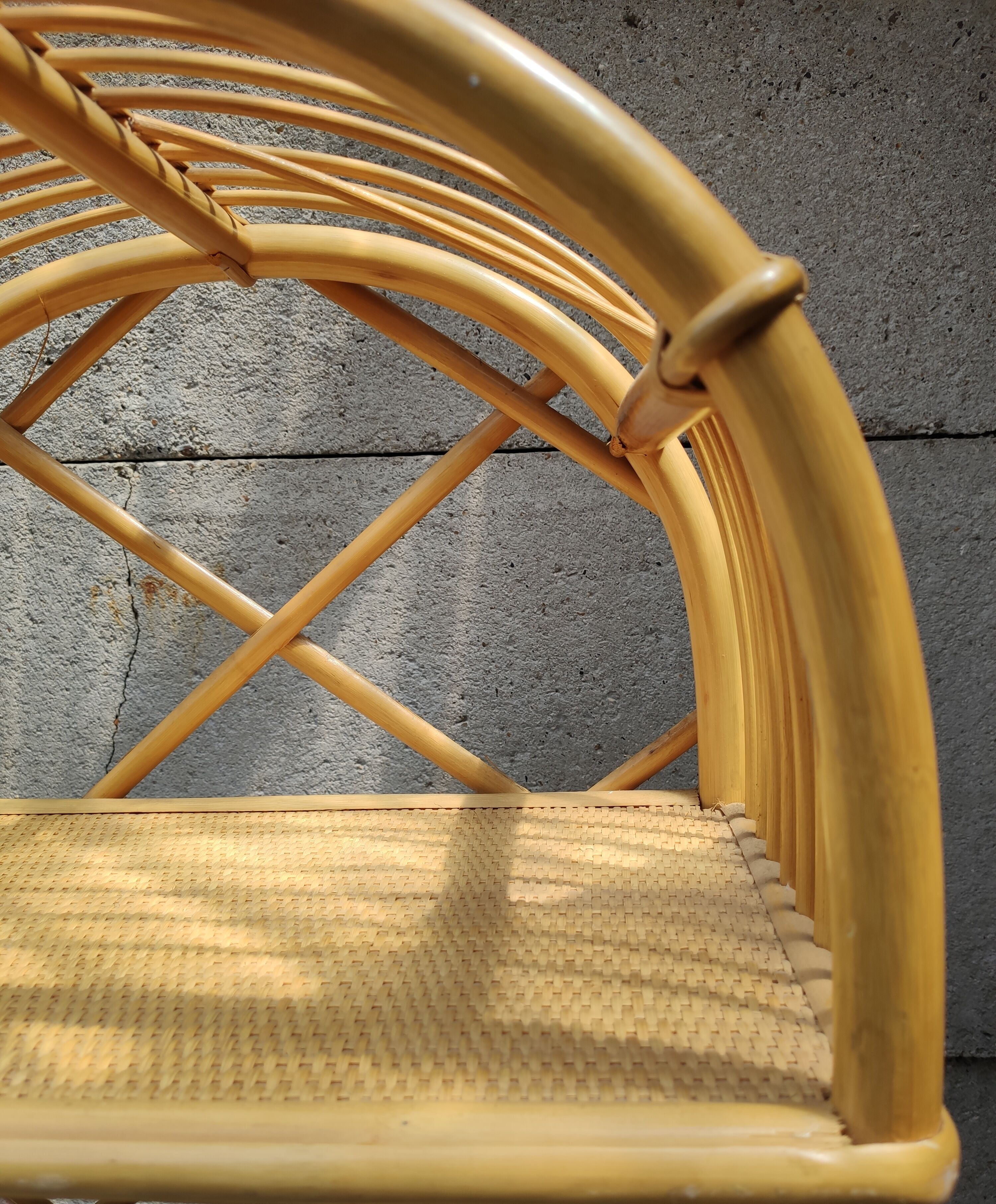 Vintage rattan bookcase