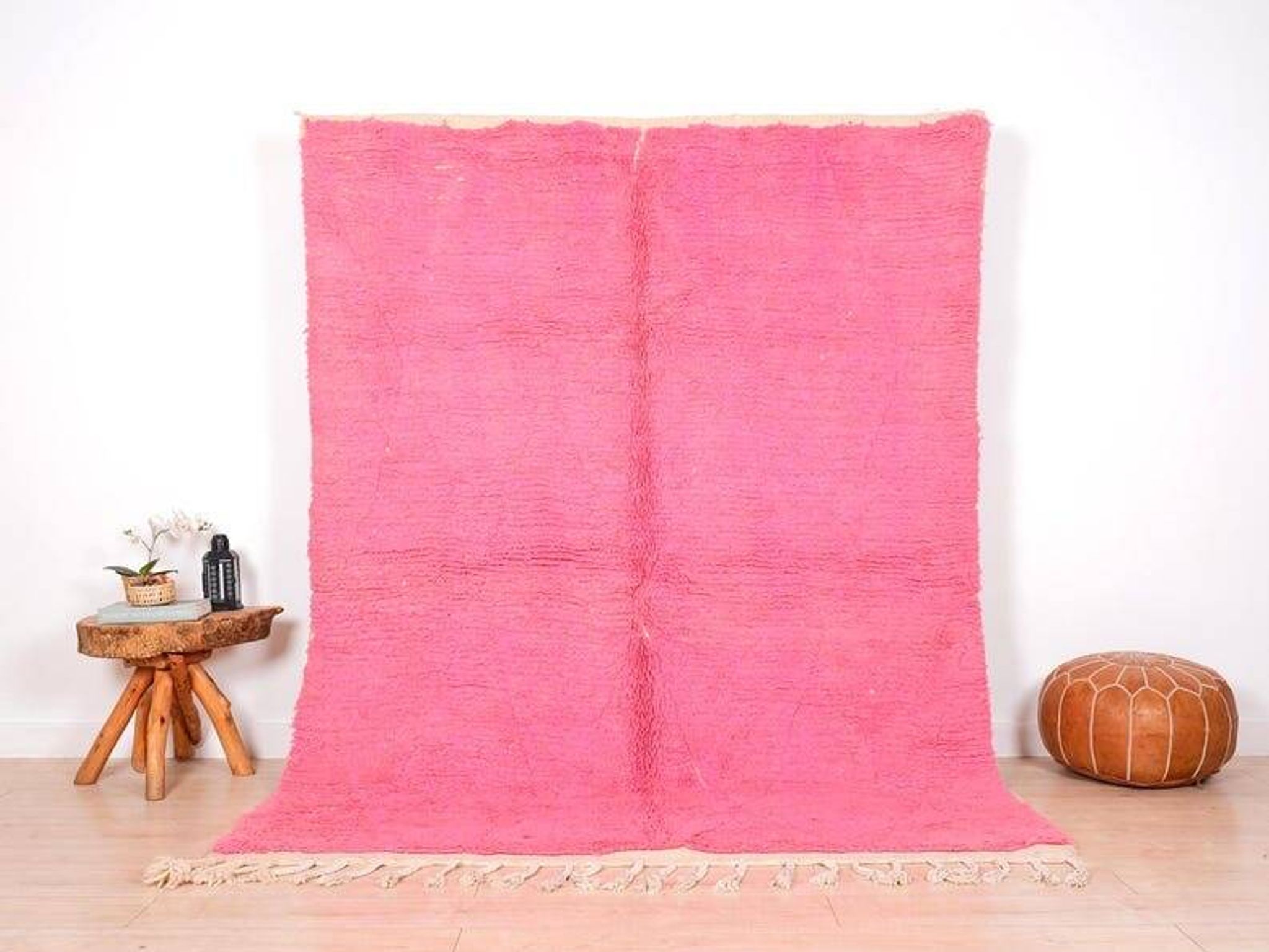 Traditional handwoven Berber rug pink 1.5/2.5 m
