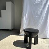 Monoxyl sofa end in black mango tree tripod half-sphere tray h:45 d:44
