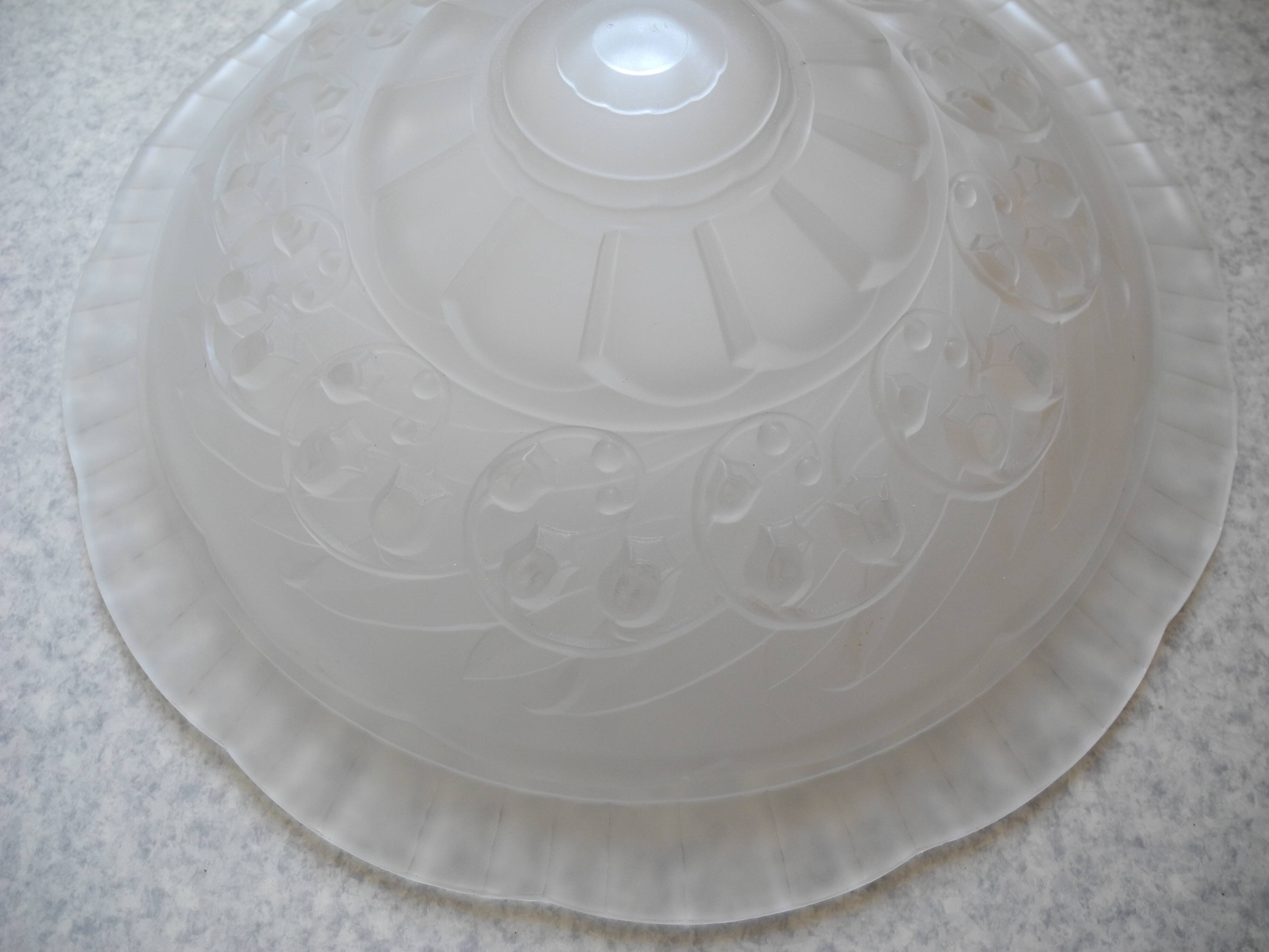 antique Art Deco Maynadier French glass chandelier basin