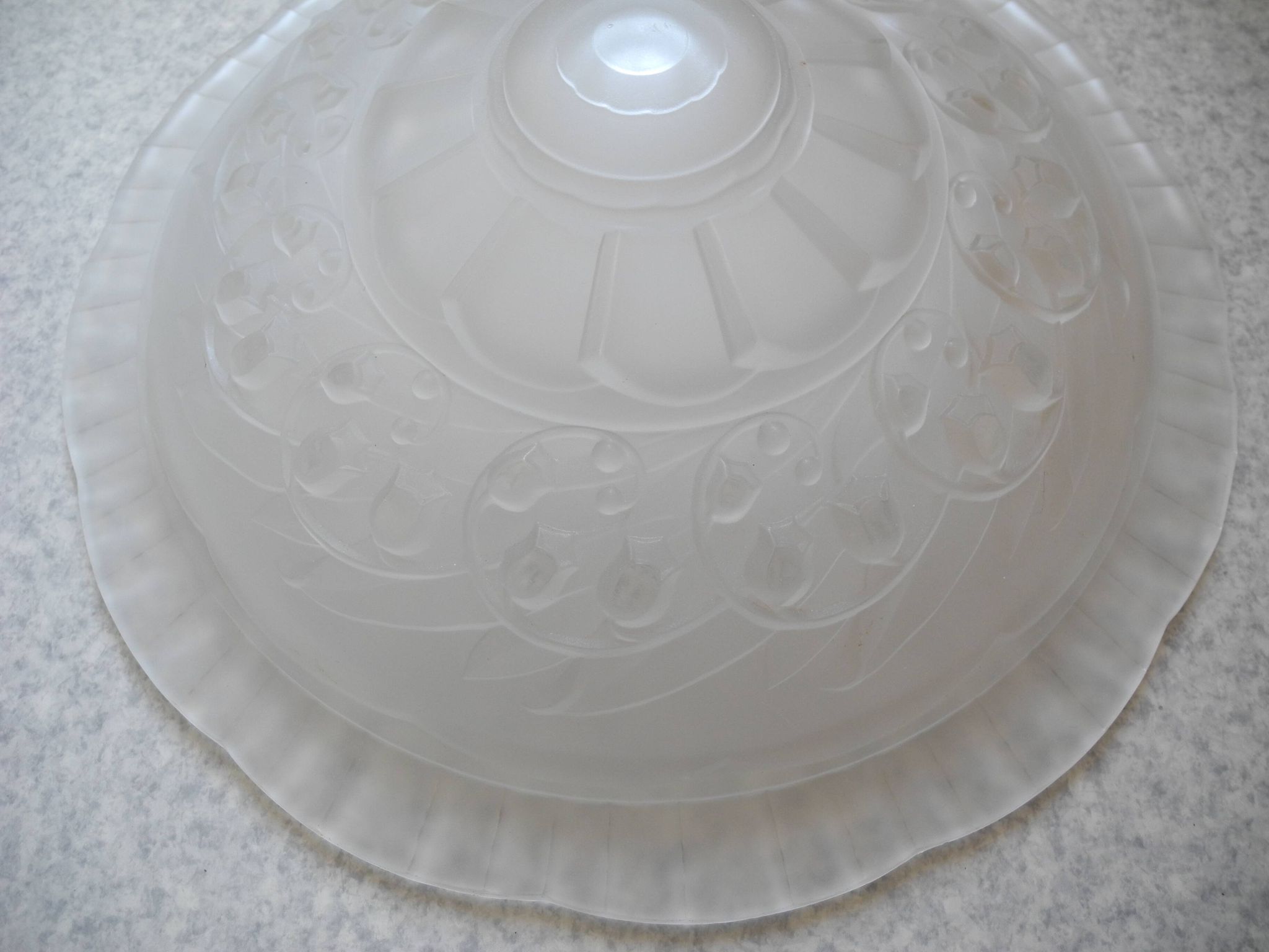 antique Art Deco Maynadier French glass chandelier basin