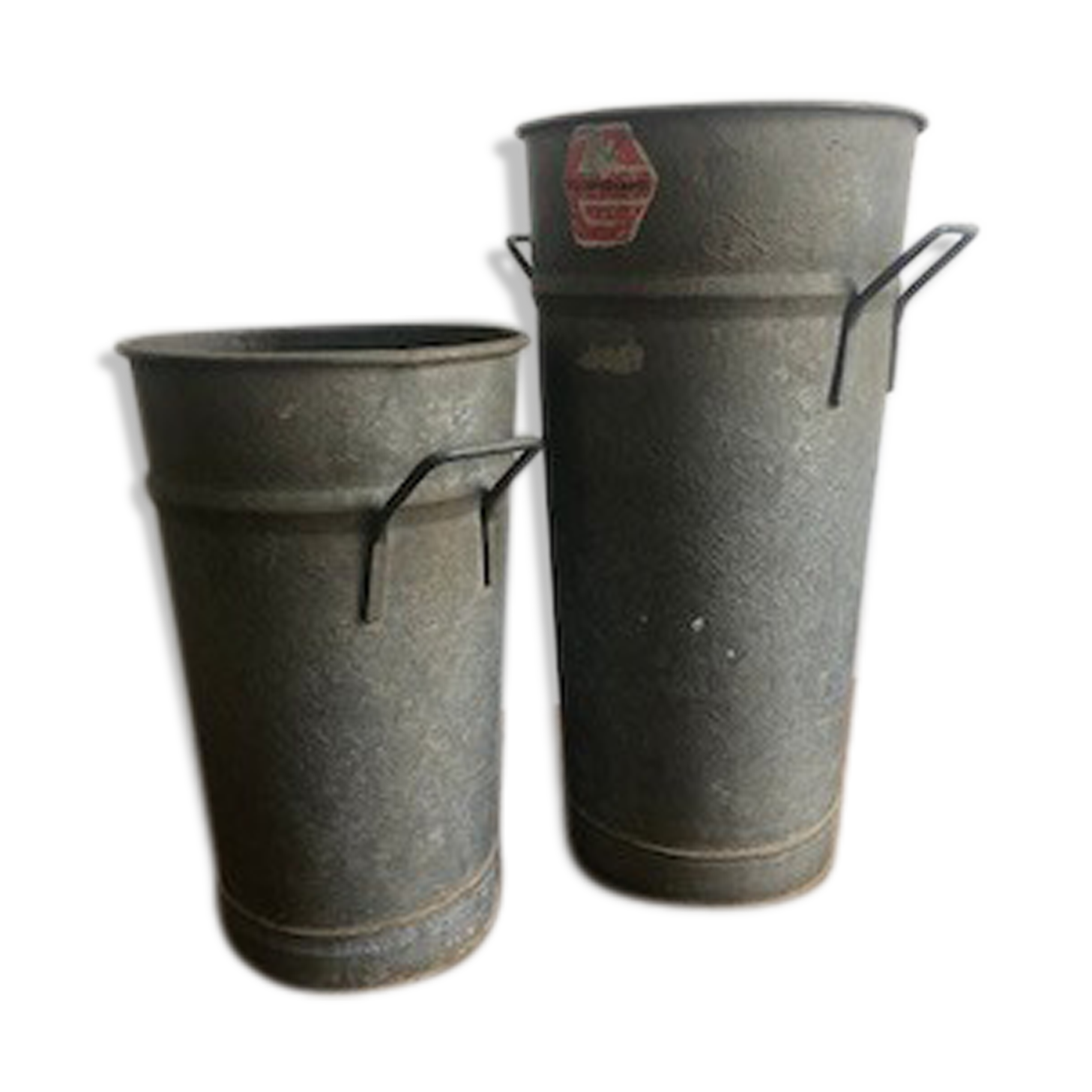 Pair of zinc pots, florist vases - Model 5
