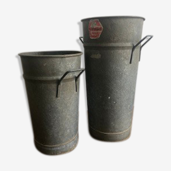Pair of zinc pots, florist vases - Model 5