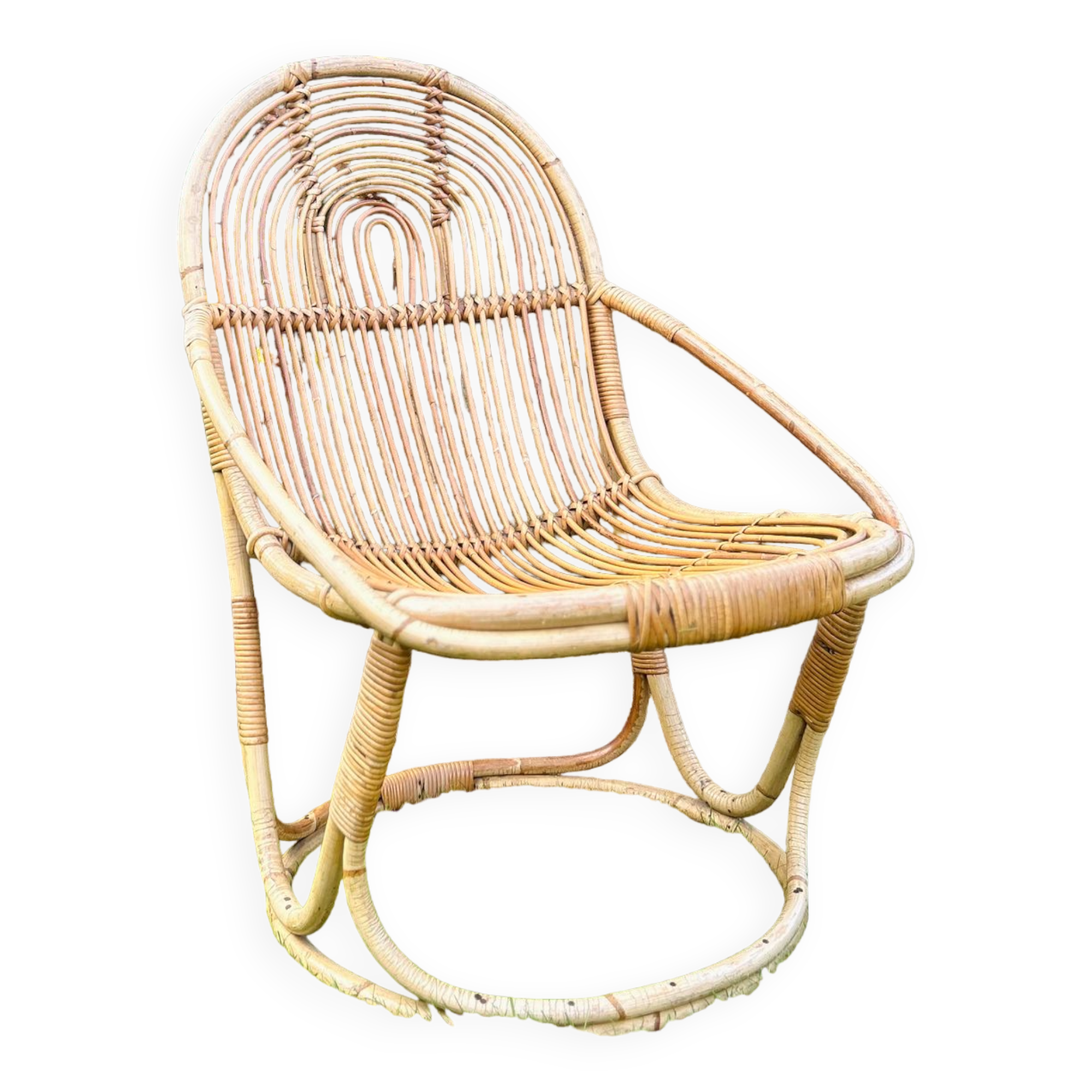 Designer rattan armchair