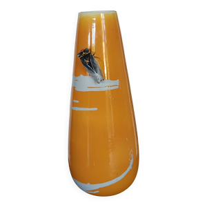 vase à la cigale signé - massier vallauris