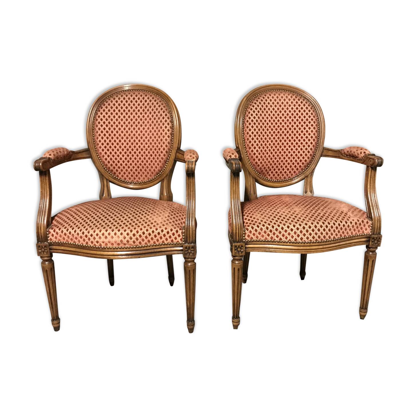 Pair of convertibles Louis XVI armchairs