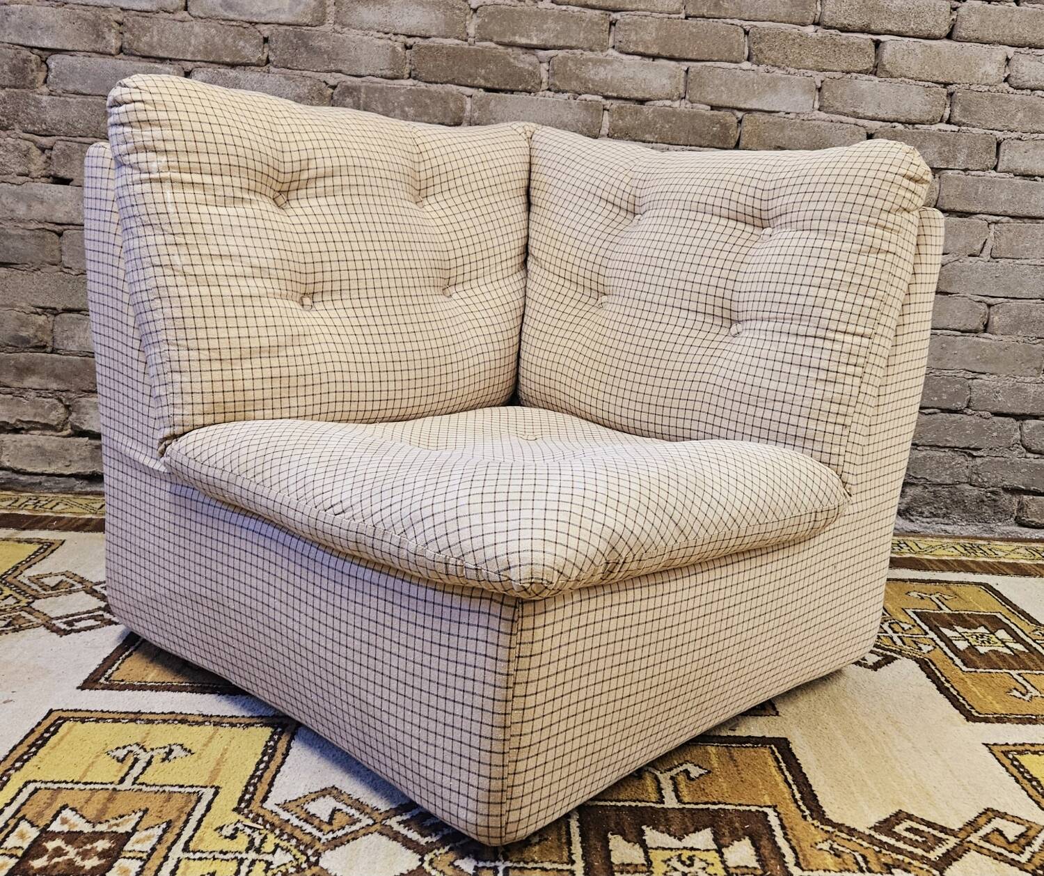 Vintage 1970s corner armchair