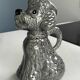 Vintage grey poodle-shaped pitcher – Zoomorphic ceramic carafe