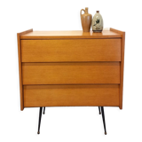 Wooden and black metal chest of drawers from the 50/60s