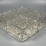 1960s 1970s Ice Glass Flush Mount Plafoniere by Kalmar Franken KG Austria