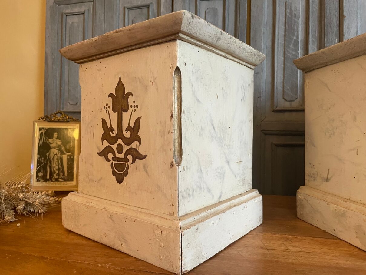 2 x French church consoles