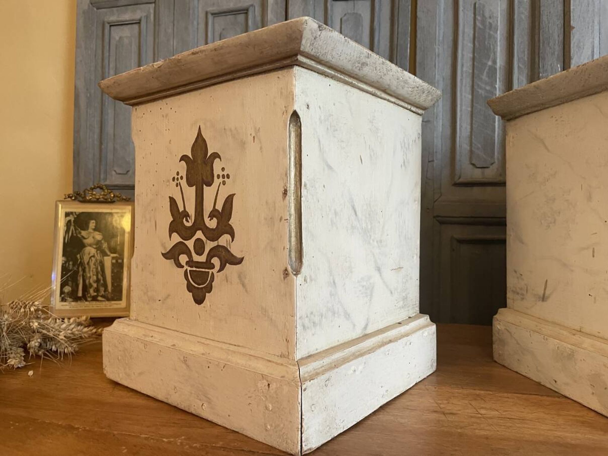 2 x French church consoles
