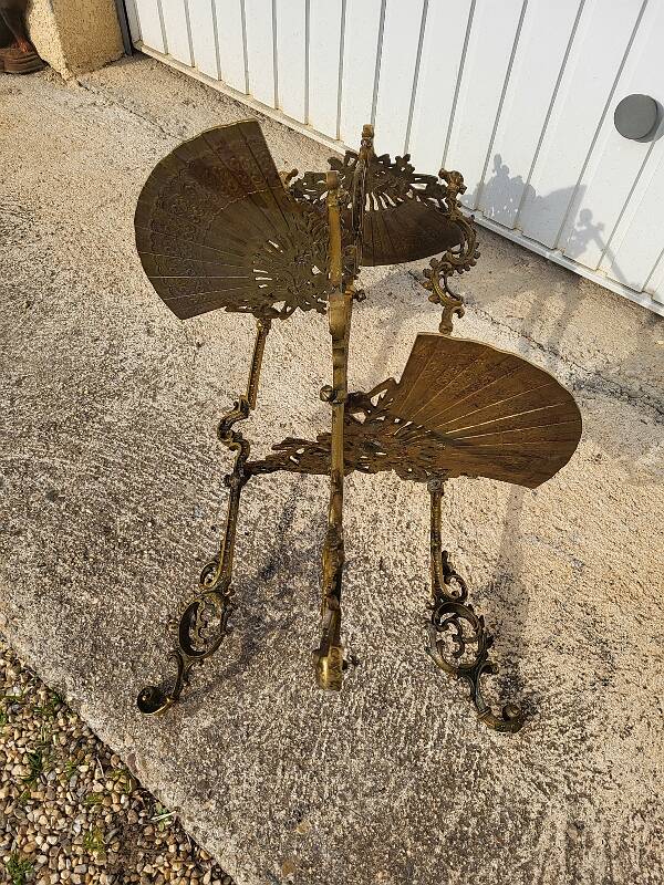 3-tier bronze napoleon iii pedestal table plant holder from the 19th century