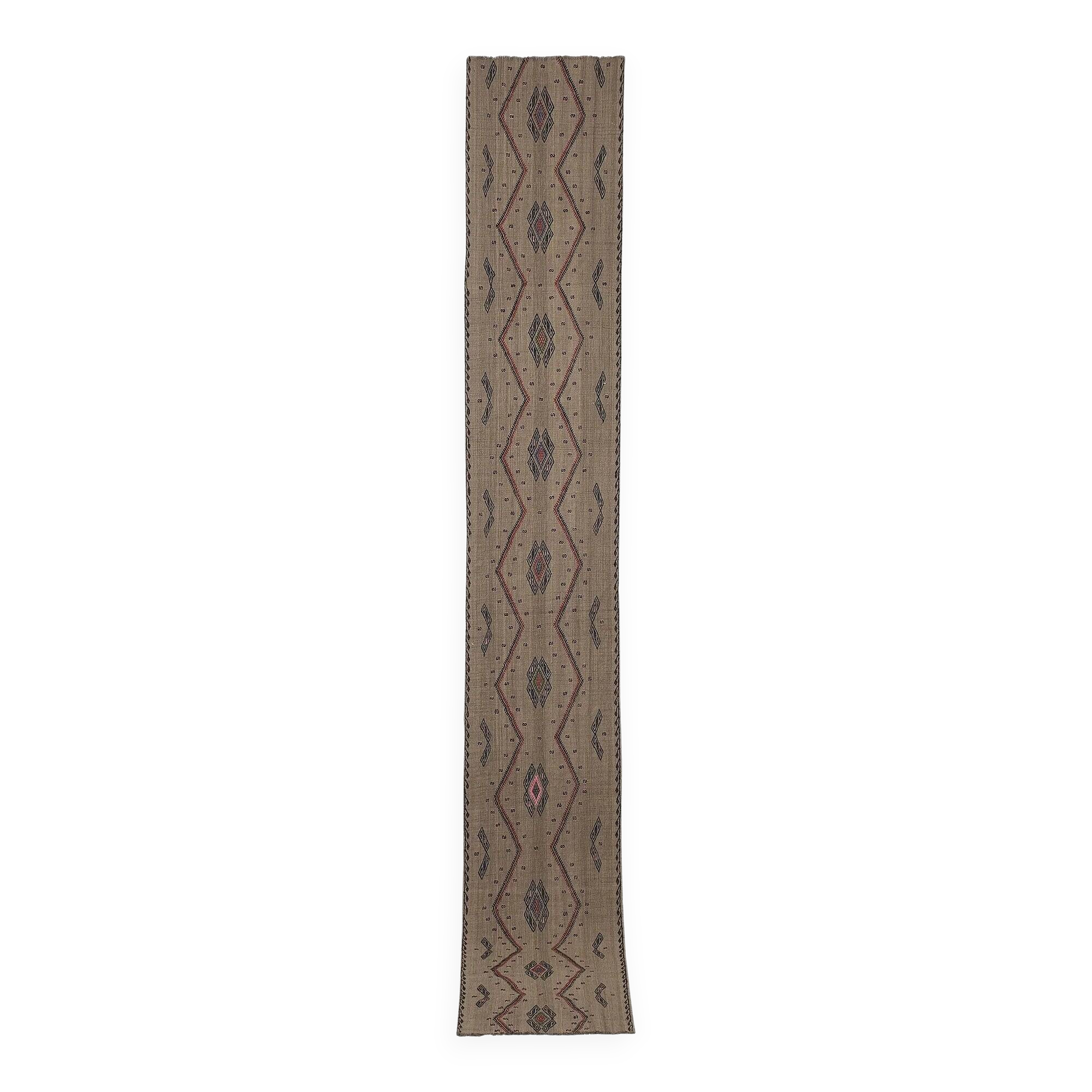 Vintage Turkish hallway rug 55x376 cm
