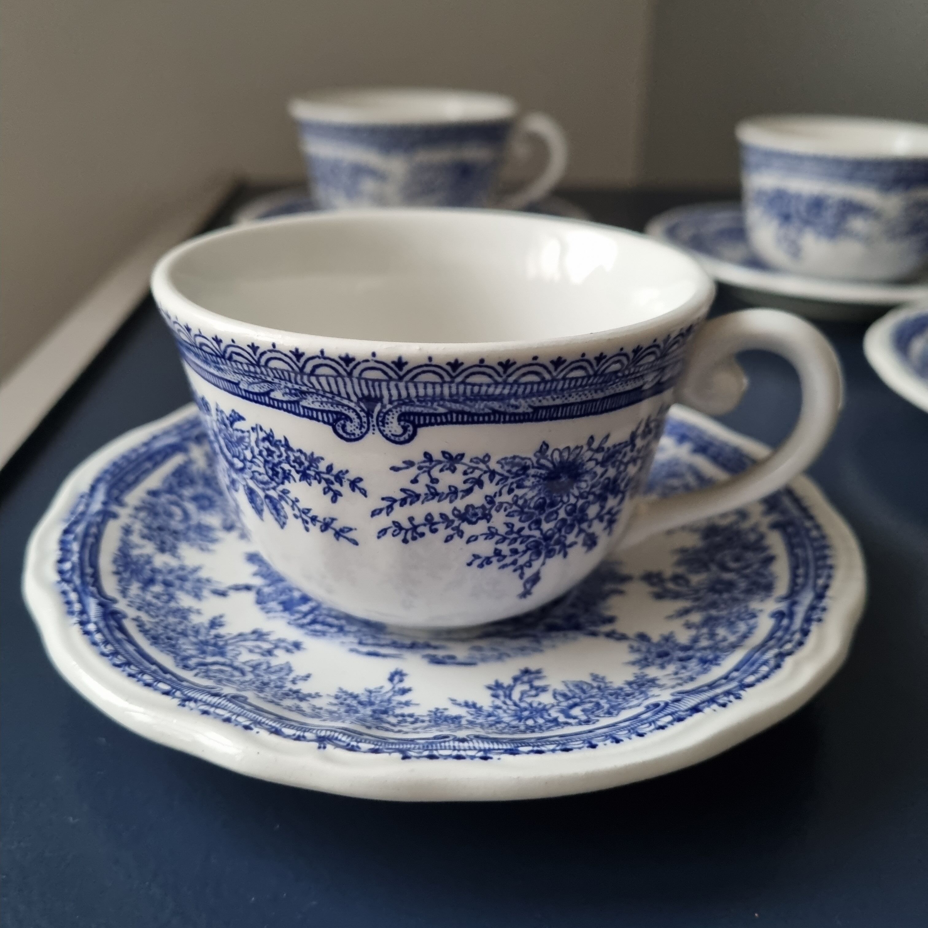 Old coffee set in Lunéville earthenware