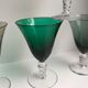 Set of 4 colored wine glasses feet worked 50s