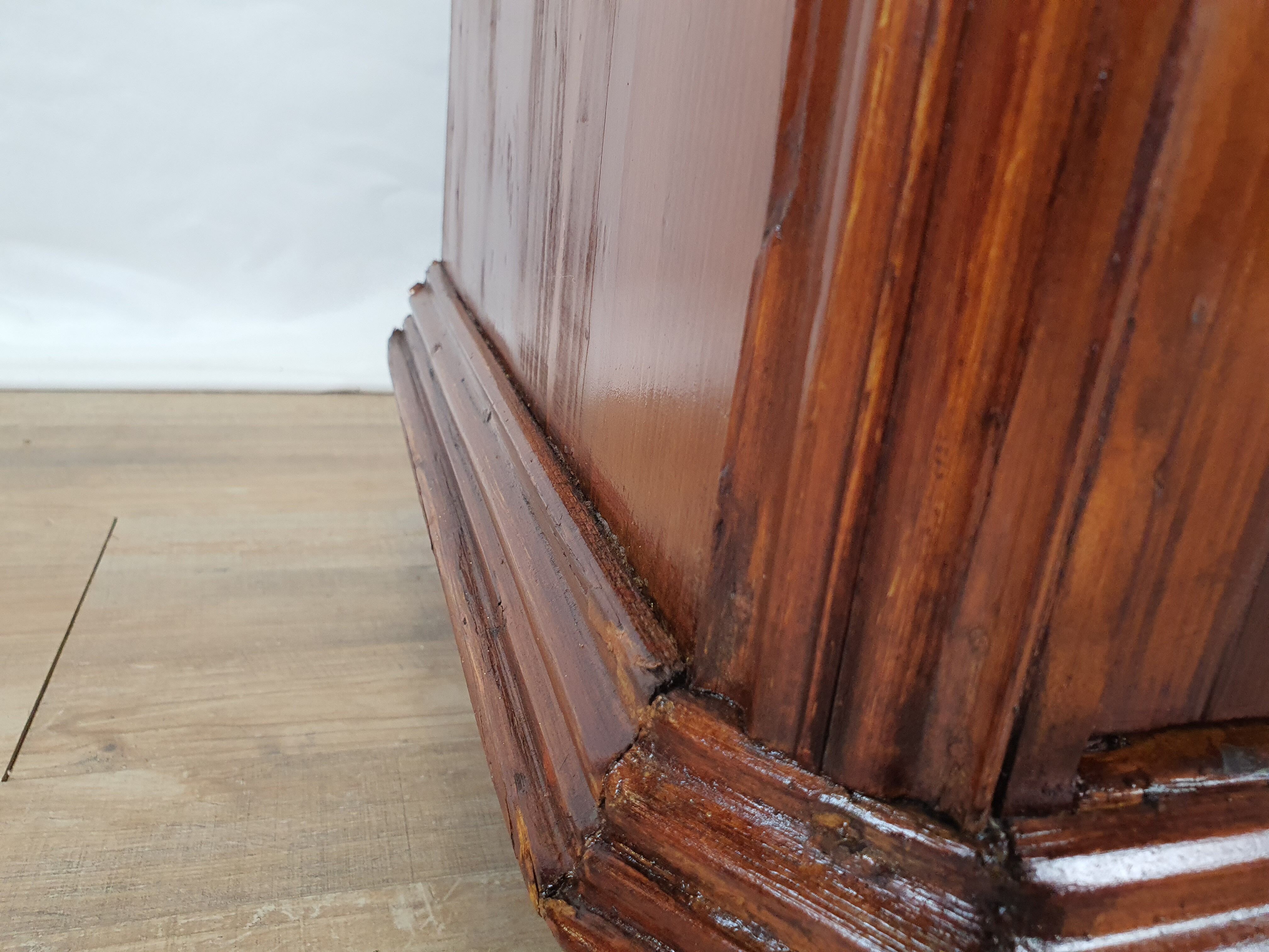 Rustic Wardrobe in Fir with Curtains