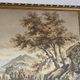 Tapestry wall hanging framed antique scene at the edge of the water