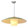 Danish mid-century suspension with opaline glass shade and yellow metal cover.