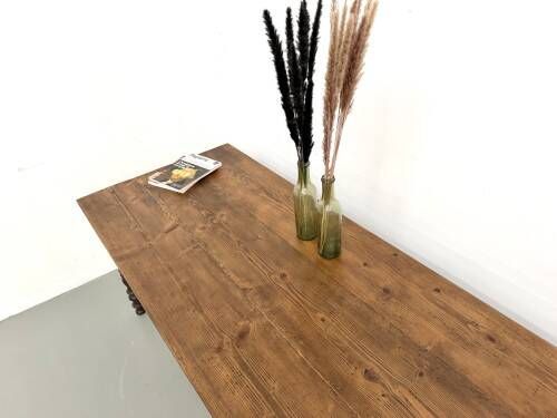 Farm table of 4 metres in solid pine, around 1900.