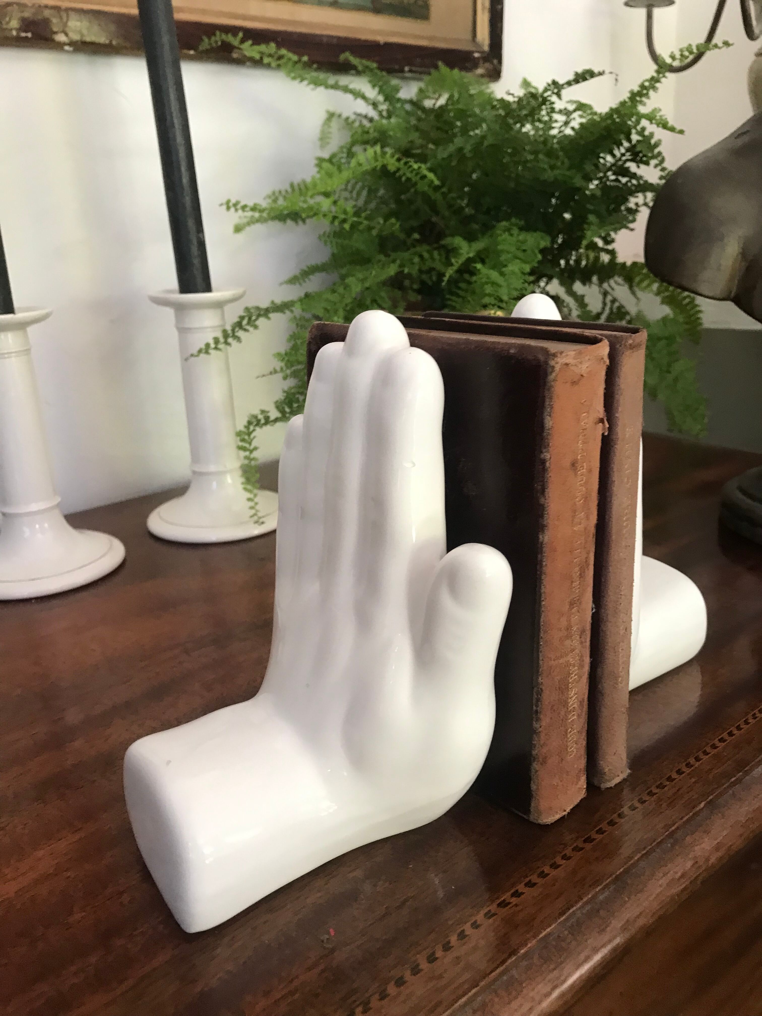 Pair of vintage book clamts