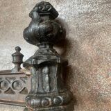 Paire de chenets en bronze style Louis XVI