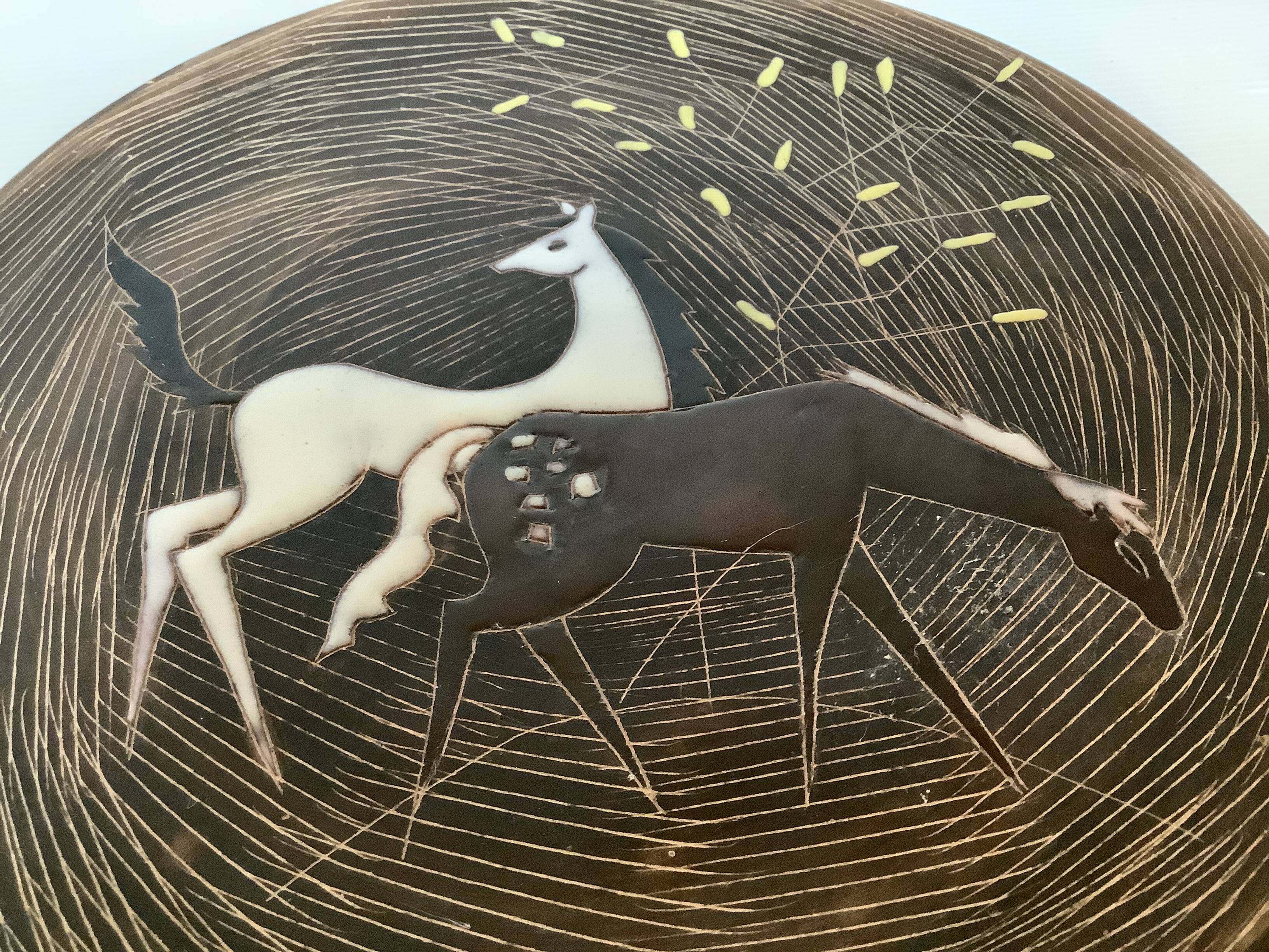 Chevaux Ruscha céramique mat et émaillée