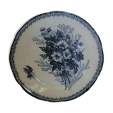 Plate old faience onnaing model eglantine blue decoration
