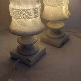 Par de lámparas de mármol. España, 1960s.