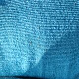 Blue velvet upholstered toad armchair