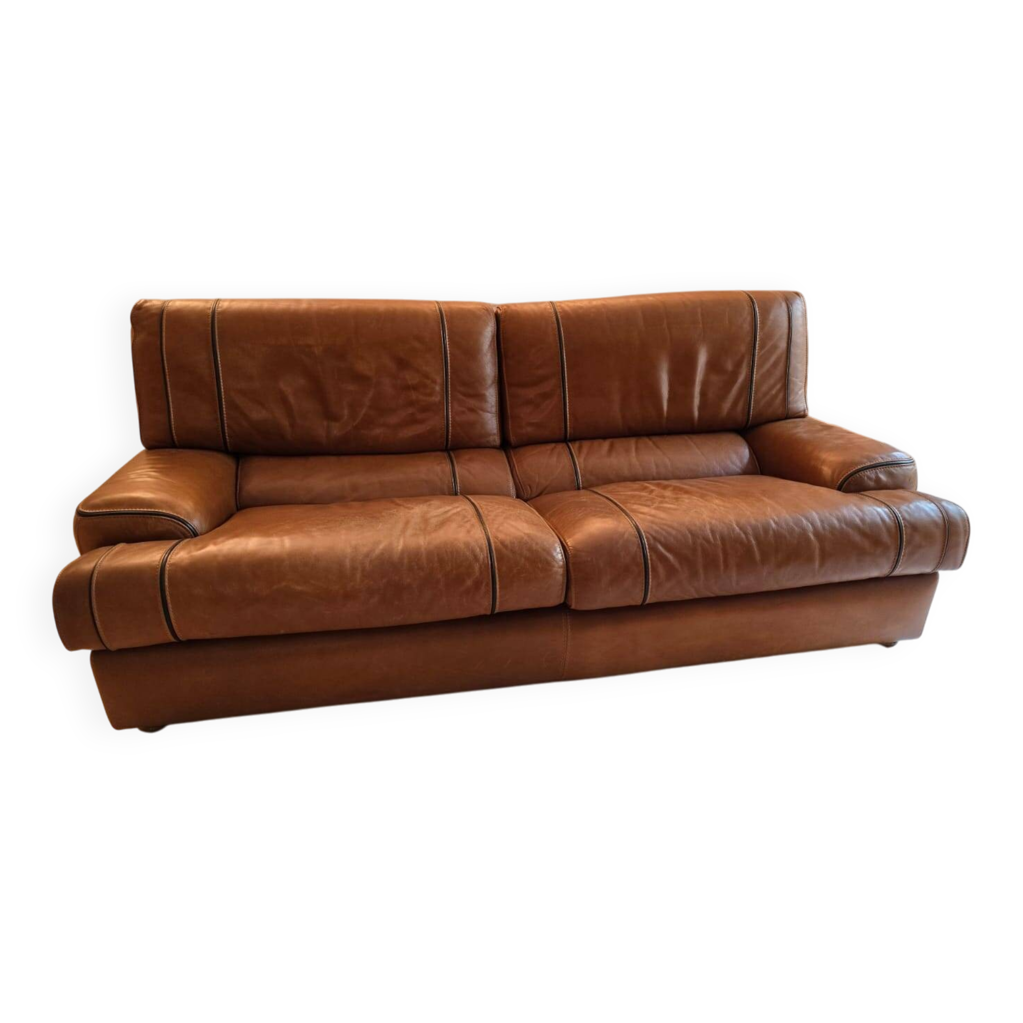 Three-seater leather sofa