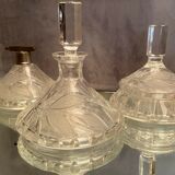 Bohemian crystal set with carved decoration