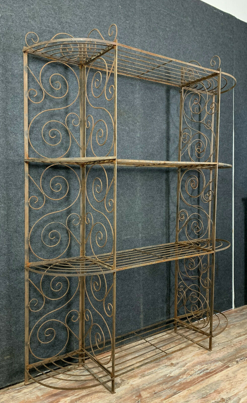Iron art nouveau vintage baker's shelf