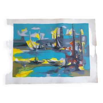 Lithograph by Marcel Mouly, signed and numbered 82/150.
