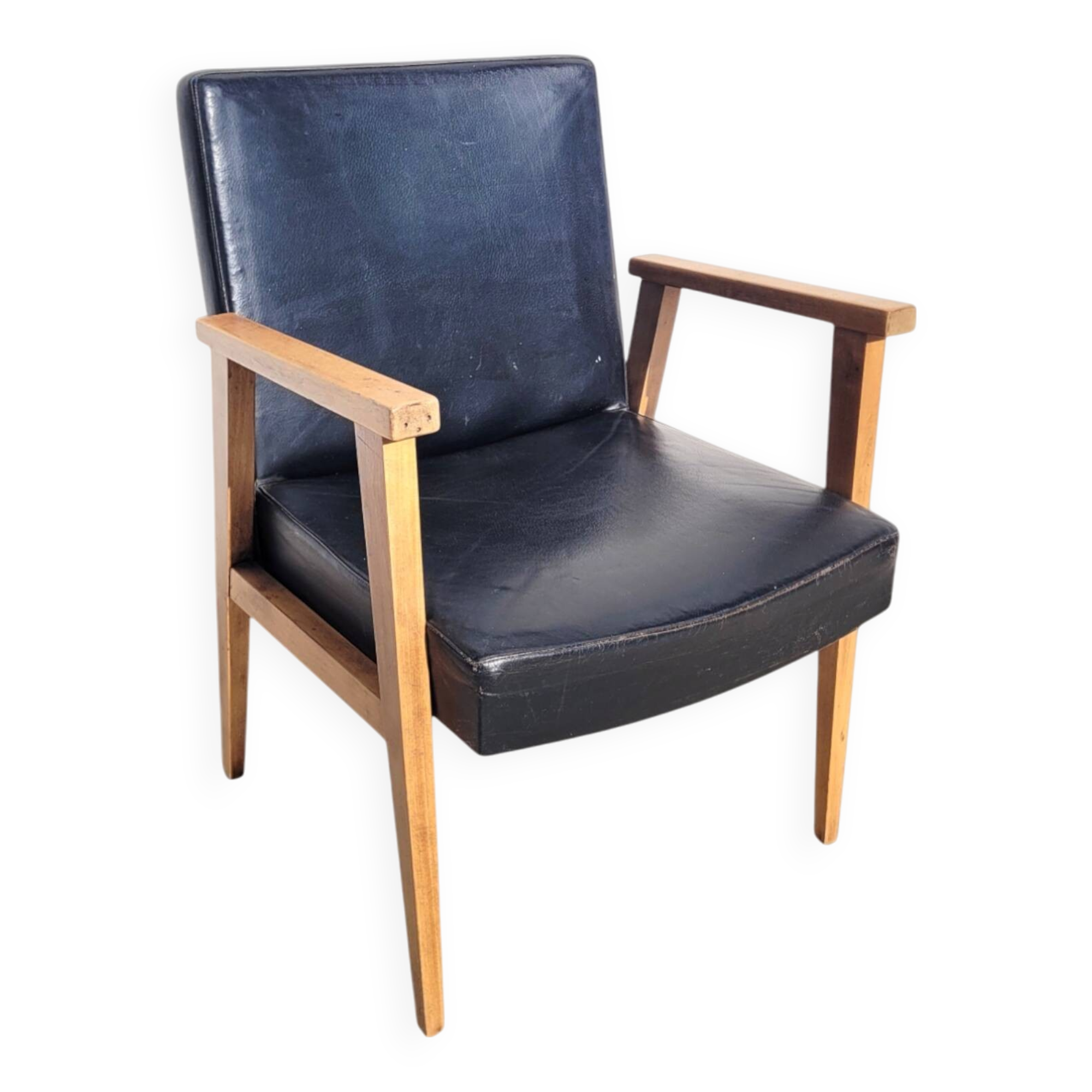 Vintage 60s faux leather armchair