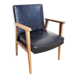 Vintage 60s faux leather armchair