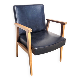 Vintage 60s faux leather armchair