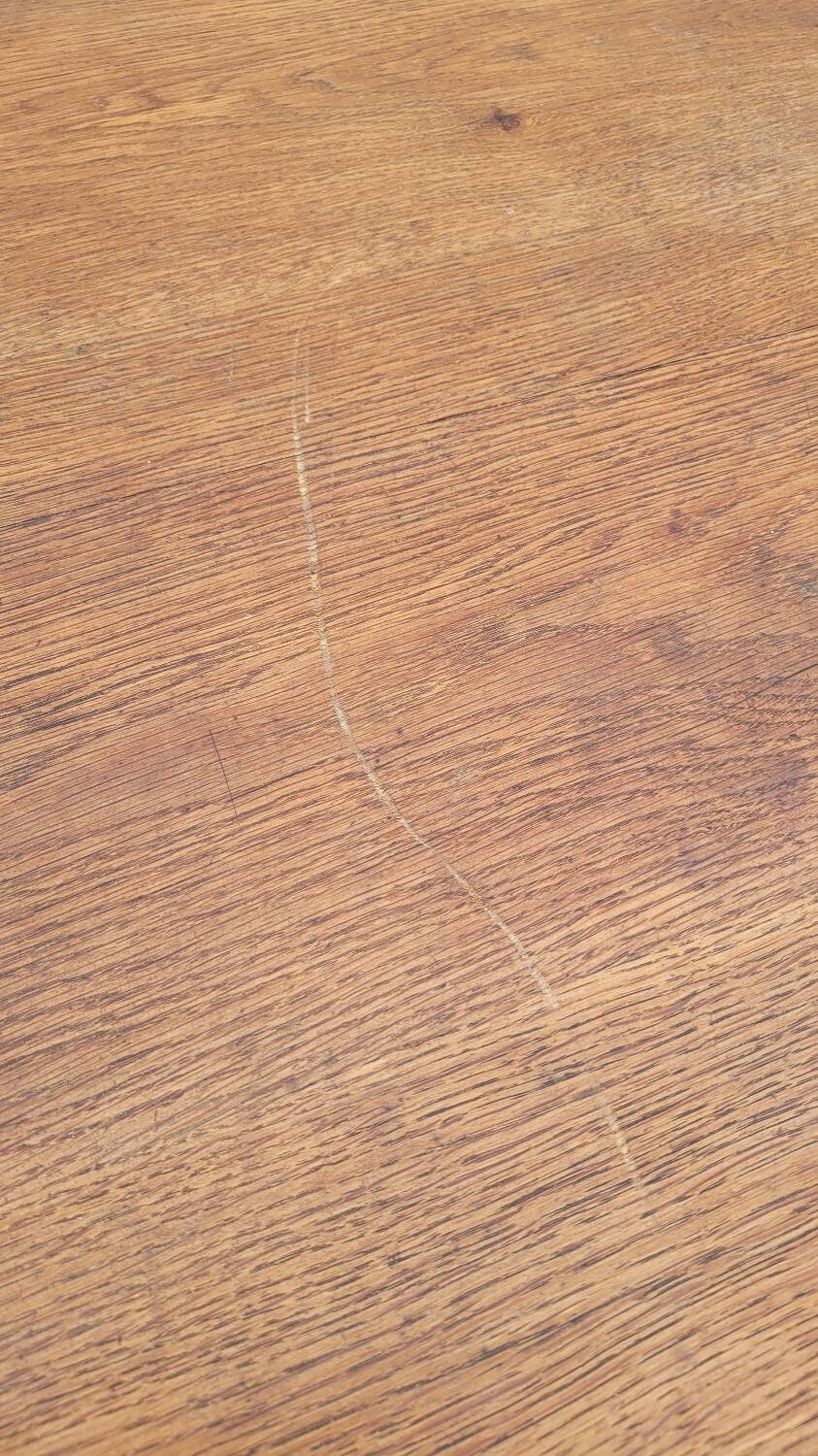 Rustic farm table in solid oak, Louis Philippe legs, 19th century - 1m40