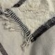 Large Berber M'rirt rug in cream and black wool, Moroccan rug.